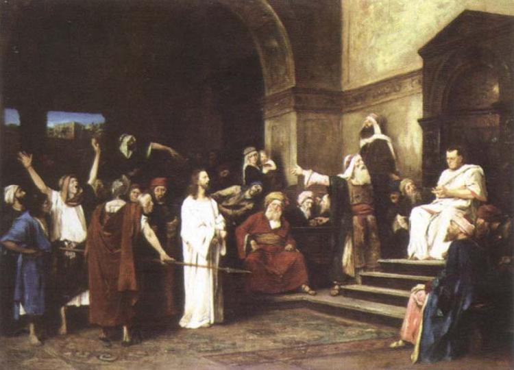 Mihaly Munkacsy christ before pilate Spain oil painting art